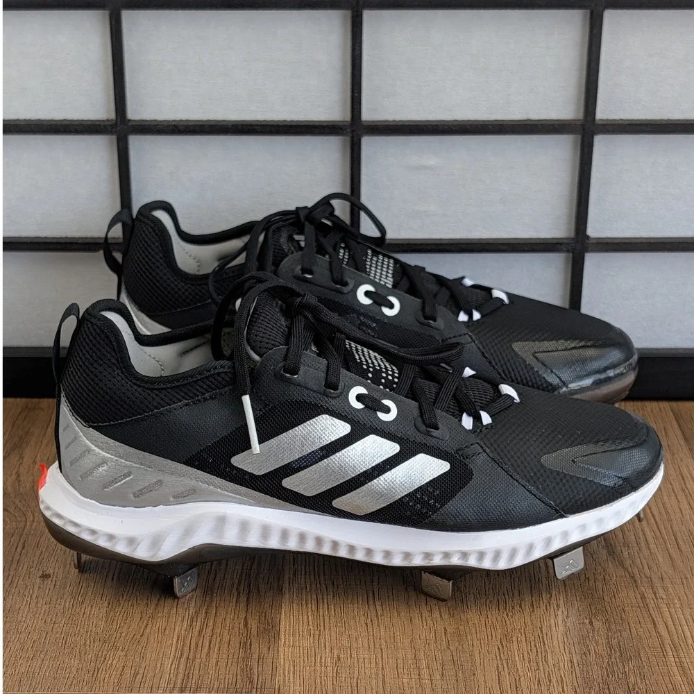 Adidas Purehustle Metal Baseball Cleats Black Silver EG5634 Mens 8.5